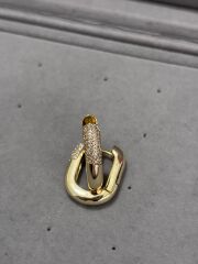 Xuping Mini Yarım Taşlı Halka Küpe