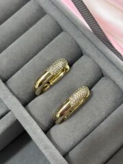 Xuping Mini Yarım Taşlı Halka Küpe