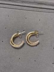 Xuping İkili Taşlı Gold Küpe