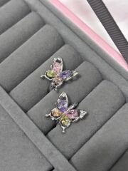 Xuping Renkli Kelebek Küpe