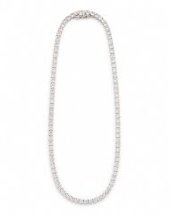 Dönmeyen Su Yolu Taşlı Silver Kolye