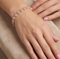 Pembe Taşlı Gold Xuping Bileklik