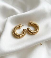 Mini Sarmal Gold Küpe