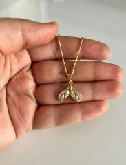 Xuping Taşlı Balık Kuyruğu Gold Kolye