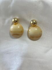 Xuping Gold Retro Krem Akrilik Top Küpe