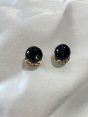 Xuping Gold Siyah Küre Küpe