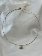 Xuping Gold Mavi Taşlı Göz Choker Kolye