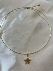 Xuping Gold Yıldız Model Taşlı Choker Kolye