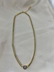 Xuping Gold Nazar Boncuklu Balık Sırtı Kolye